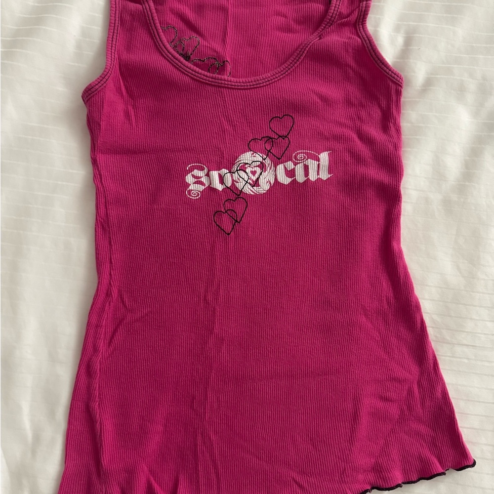 Pink Graphic Tank Top